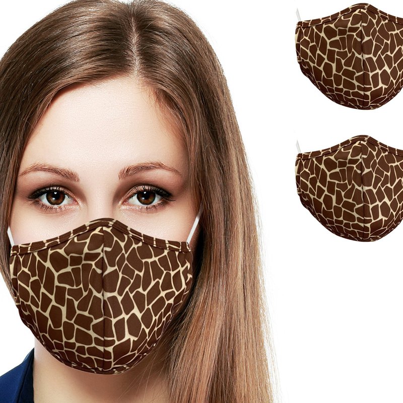 Primeware Inc. Two Layer Reusable Face Masks For Adults (2-pack) In Brown