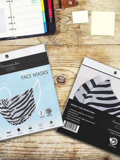 Shop Primeware Inc. Two Layer Reusable Face Masks For Adults (2-pack) In Black