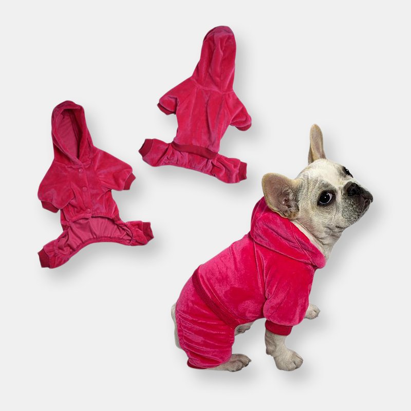 Primeware Inc. Velvet Tracksuit Soft Pajamas Hoodie Cute In Pink