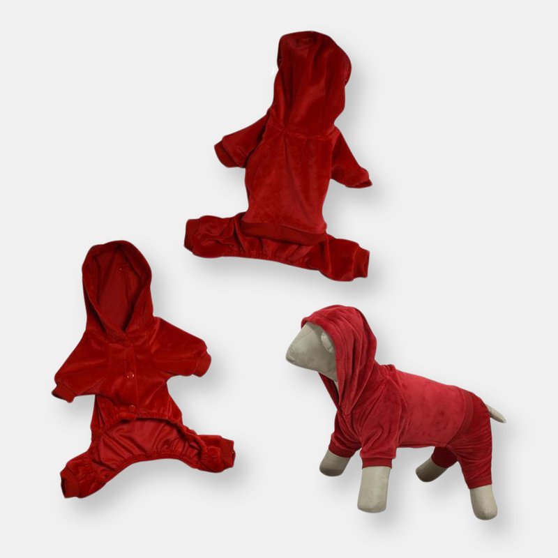 Primeware Inc. Velvet Tracksuit Soft Pajamas Hoodie Cute In Red