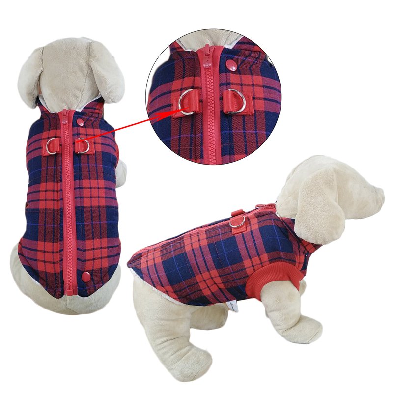 Primeware Inc. Winter Coat With Thick Fleece Zipper Closure And Leash Ring In Red