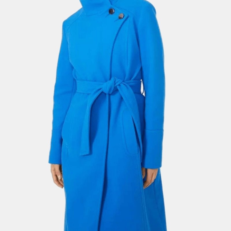 Principles Womens/ladies Belted Funnel Neck Coat In Blue