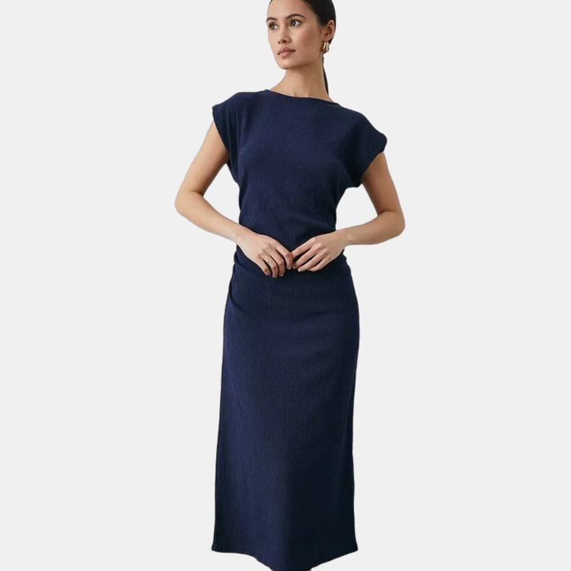 Principles Womens/ladies Jersey Ruched Side Midi Dress In Blue
