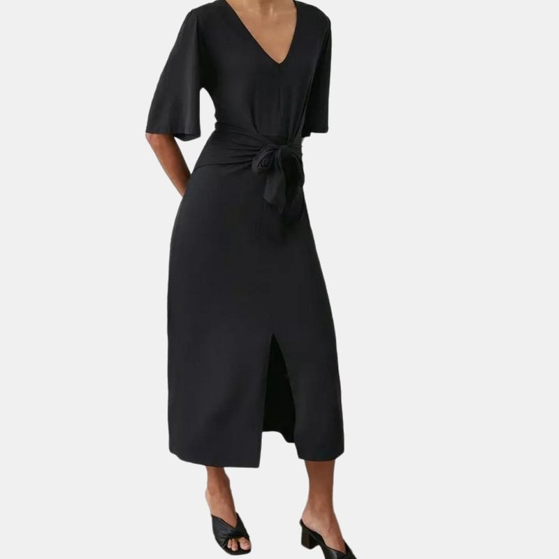 Principles Womens/ladies Jersey Waist Tie Dress In Black