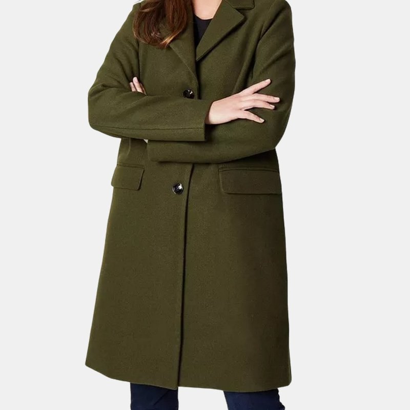 Shop Principles Womens/ladies Long Length Fitted And Flared Coat In Green
