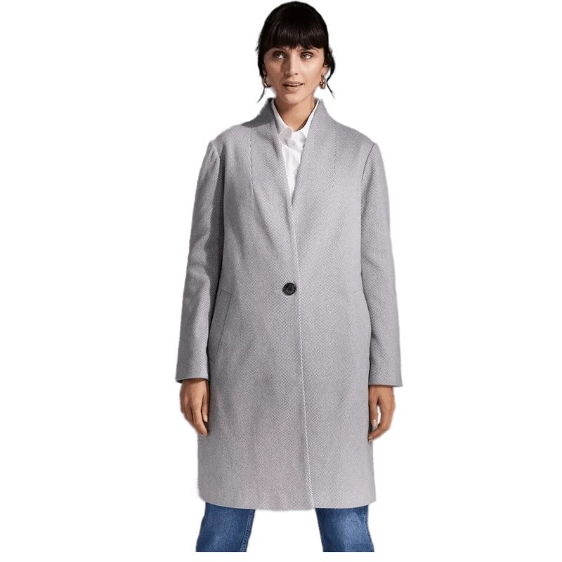 Principles Womens/ladies Printed Lining Collarless Coat In Grey