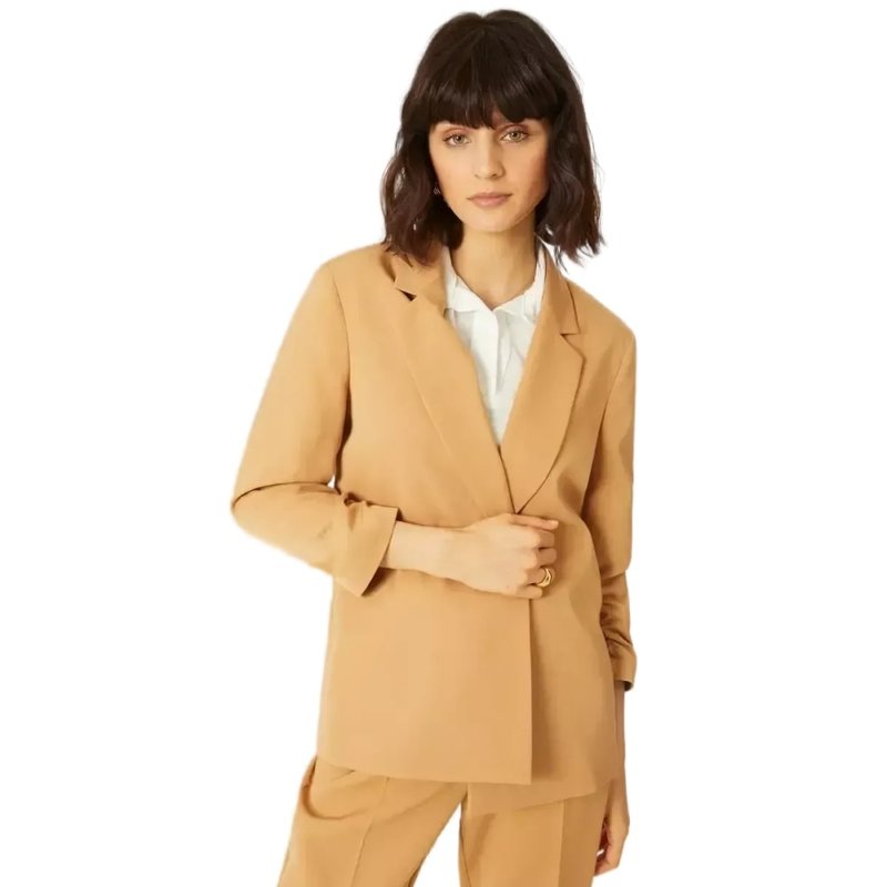 Principles Womens/ladies Ruched Tailored Blazer In Brown