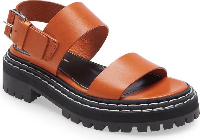 Shop Proenza Schouler Lug Sole Sandal In Orange