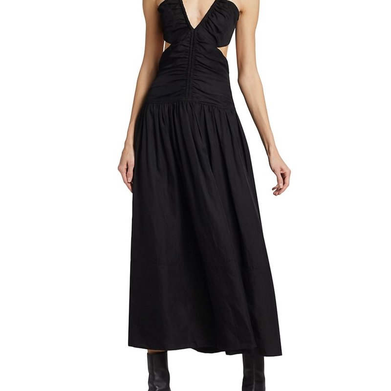 Proenza Schouler Ruched Cut-out Maxi Dress In Black