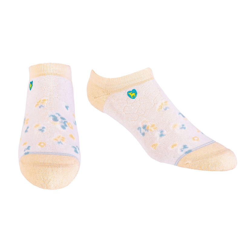Pudus Bamboo Socks | Everyday Ankle | Spring Blossom Peach In Pink