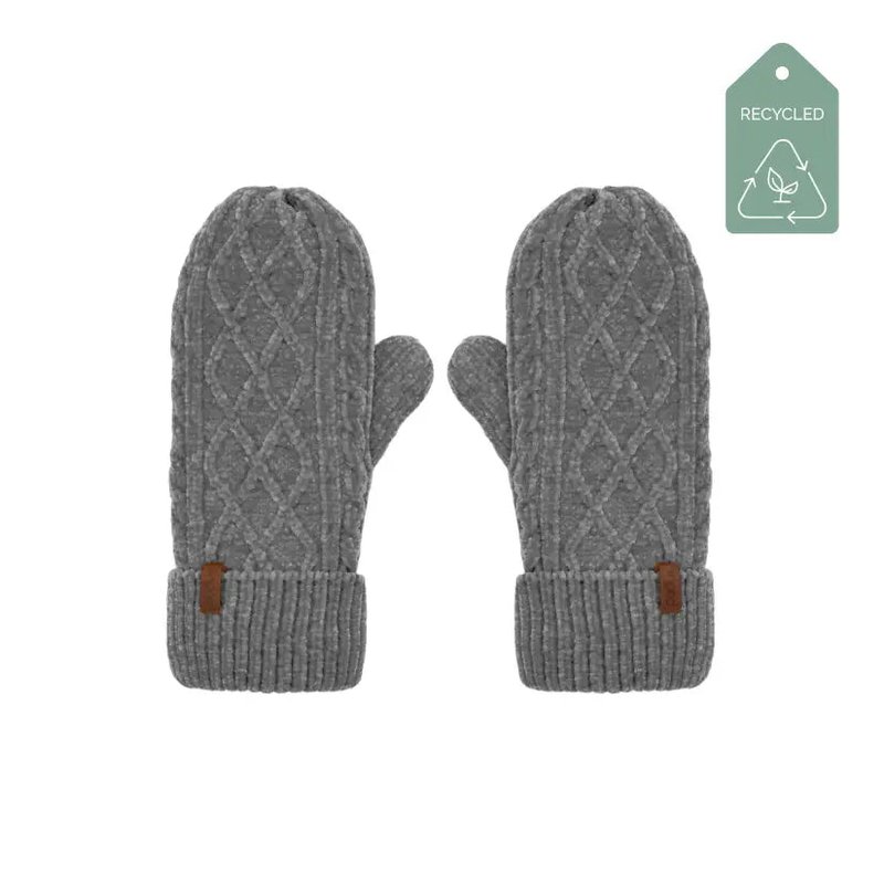Pudus Recycled Mittens In Gray