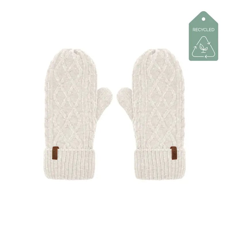 Pudus Recycled Mittens In White