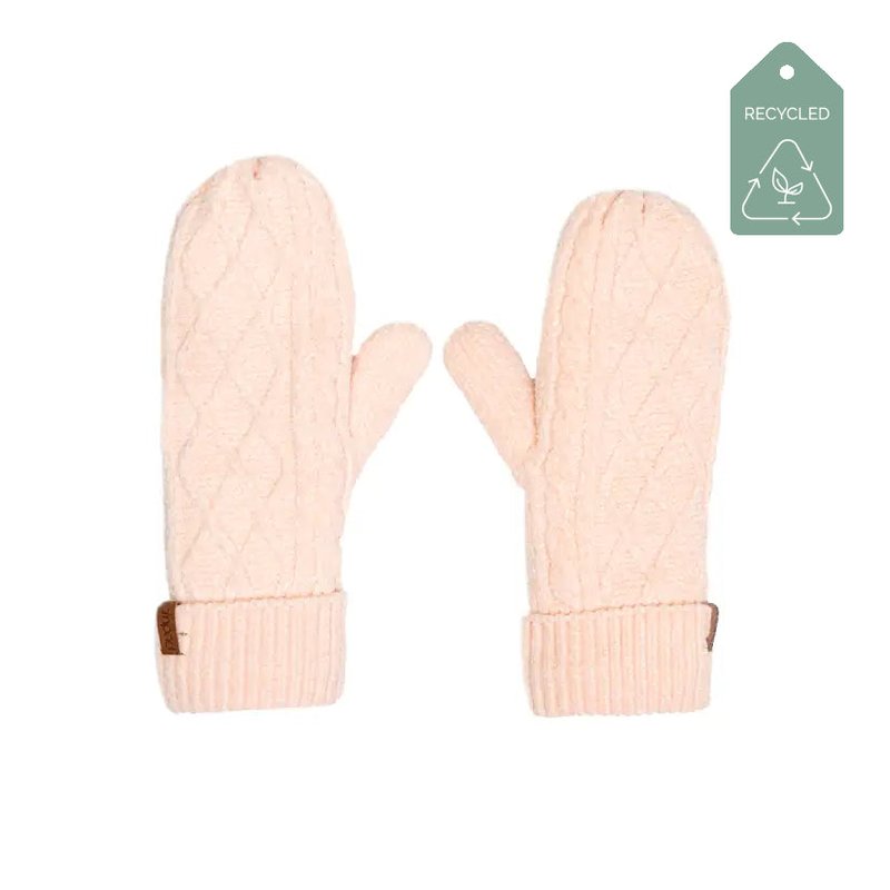 Pudus Recycled Mittens In Pink