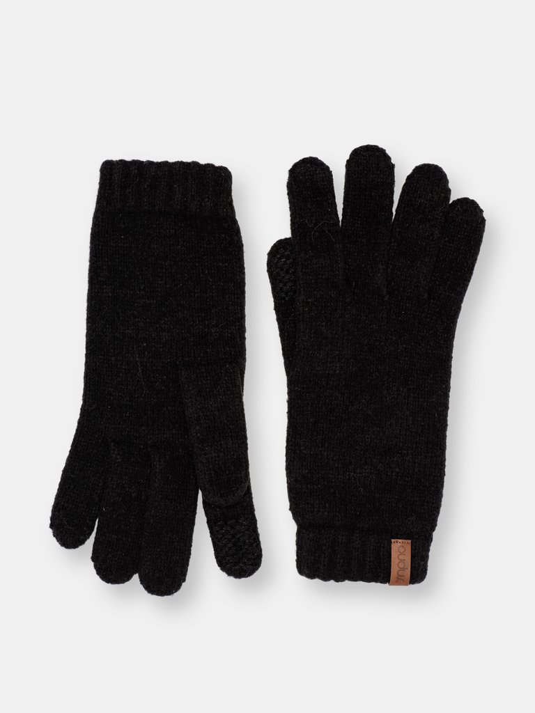 Touchscreen Tech Gloves | Faux Cashmere Black - Black