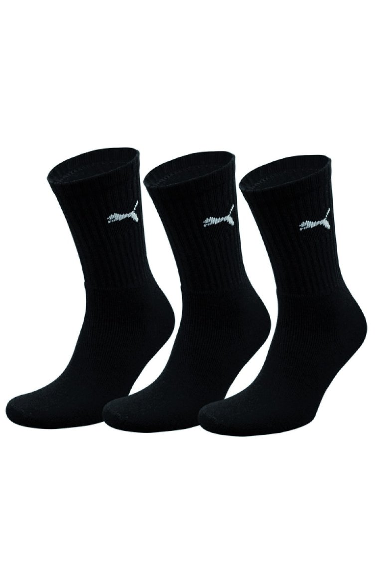 Puma Crew Socks 3 Pair Pack / Mens Socks (Black) - Black