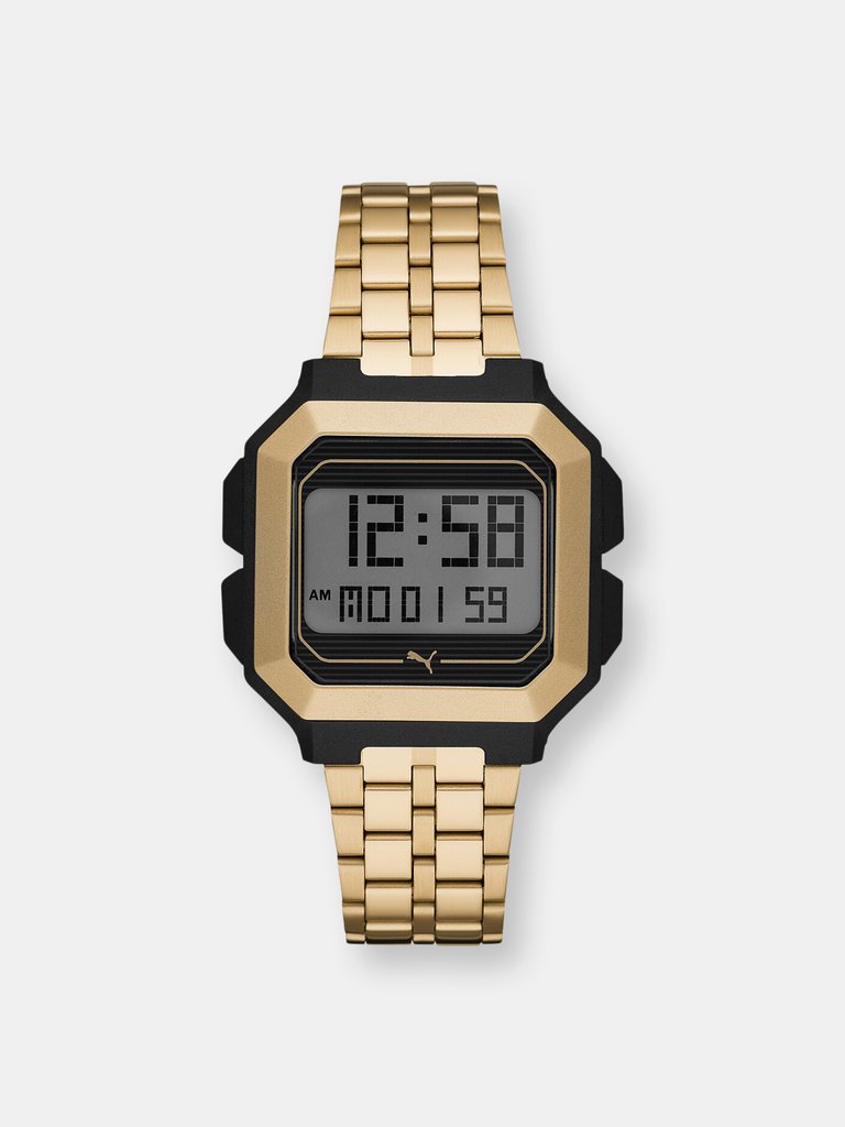 Puma Men's Remix P5016 Gold Stainless-Steel Quartz Fashion Watch - Gold