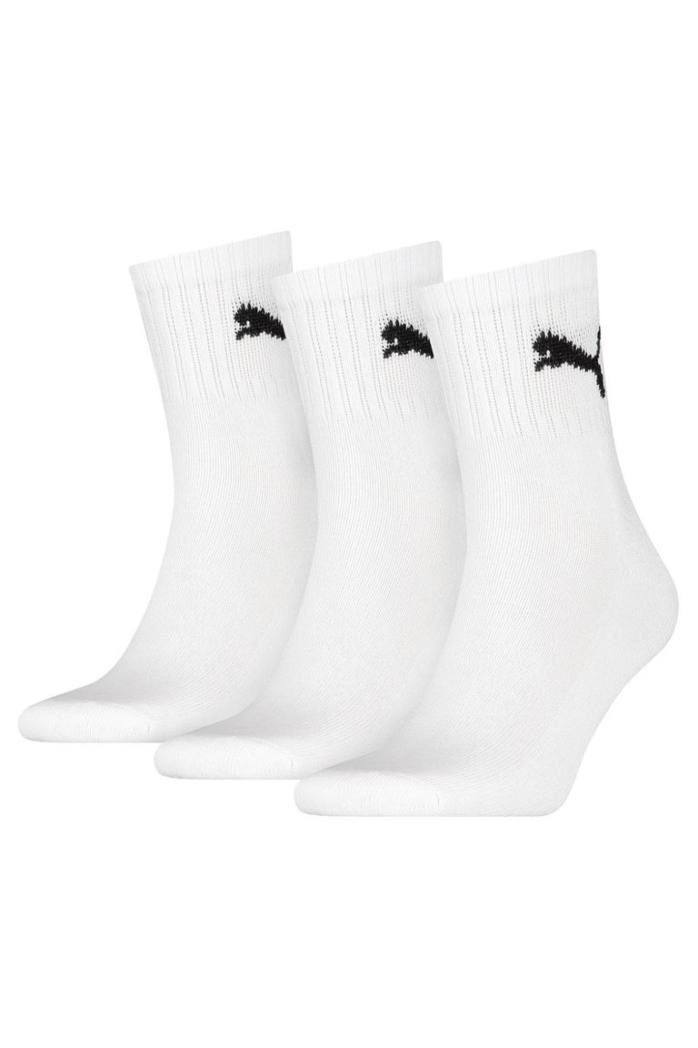Puma Unisex Adult Crew Socks (Pack of 3) (White) - White