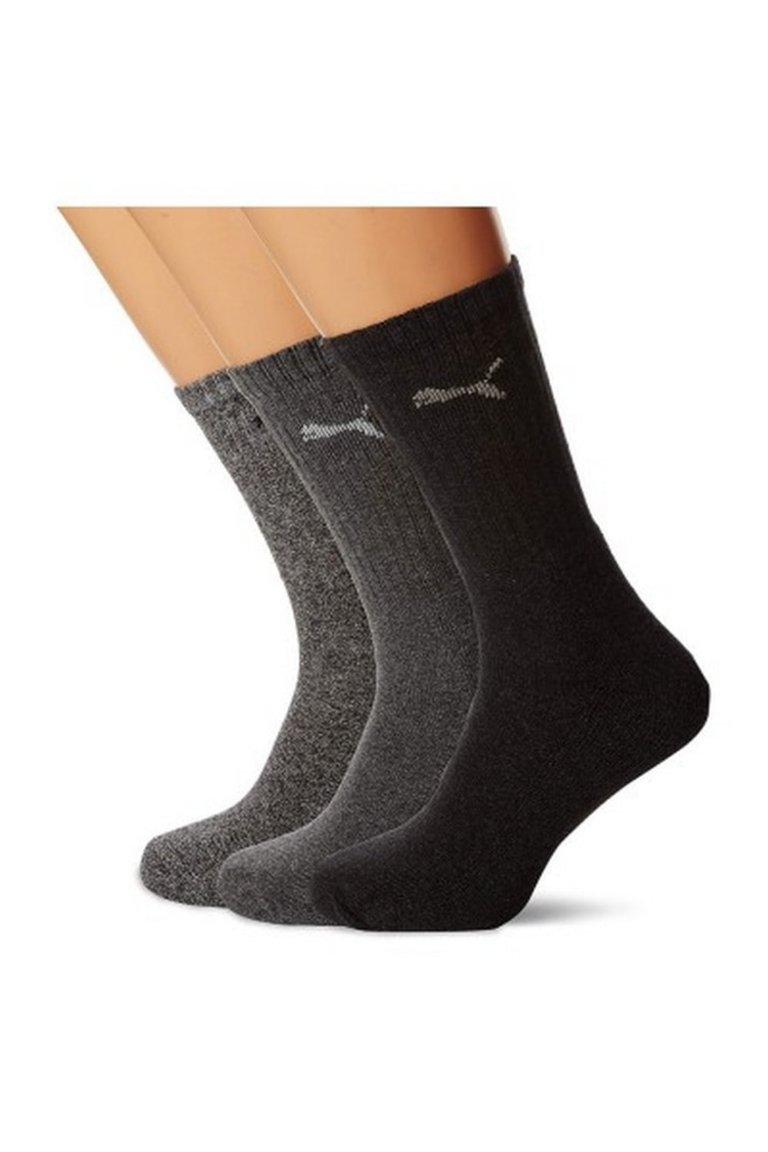 Puma Unisex Adult Crew Sports Socks (Pack of 3) (Gray)