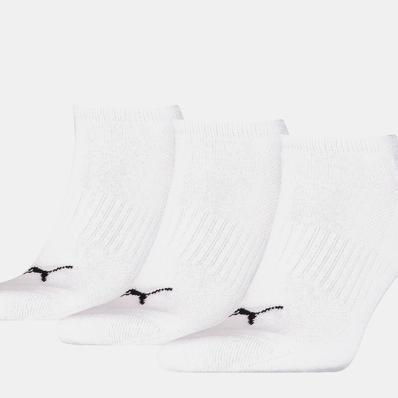 Shop Puma Unisex Adult Cushioned Trainer Socks (pack Of 3) (white/black)