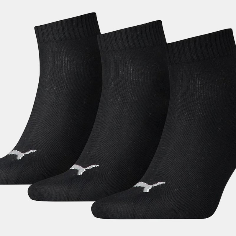 Shop Puma Unisex Adult Quarter Training Ankle Socks (pack Of 3) (black)