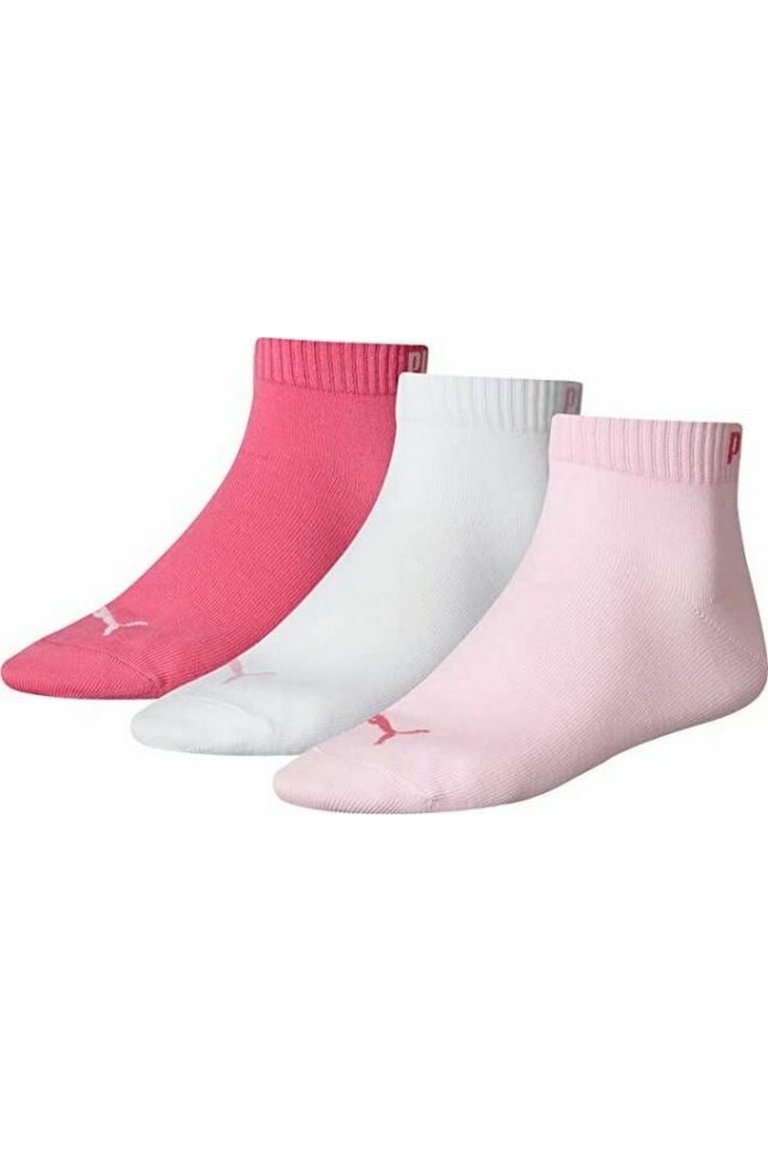 Puma Unisex Adult Quarter Training Ankle Socks (Pack of 3) (Pink) - Pink