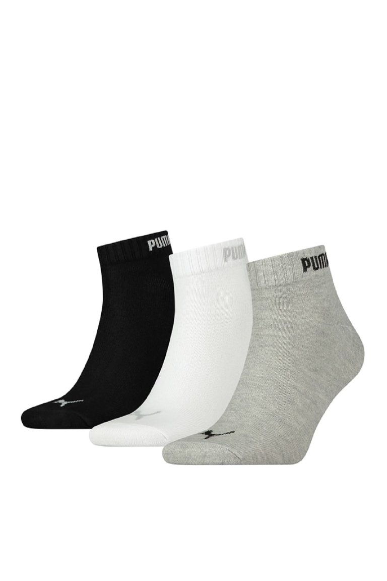 Puma Womens/Ladies Quarter Ankle Socks (Pack of 3) (Black/Gray/White) - Black/Gray/White