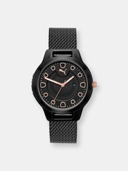 Puma Women's Reset P1010 Black Stainless-Steel Quartz Fashion Watch - Black