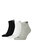 Womens/Ladies Quarter Ankle Socks - Black / White / Gray - Black / White / Gray