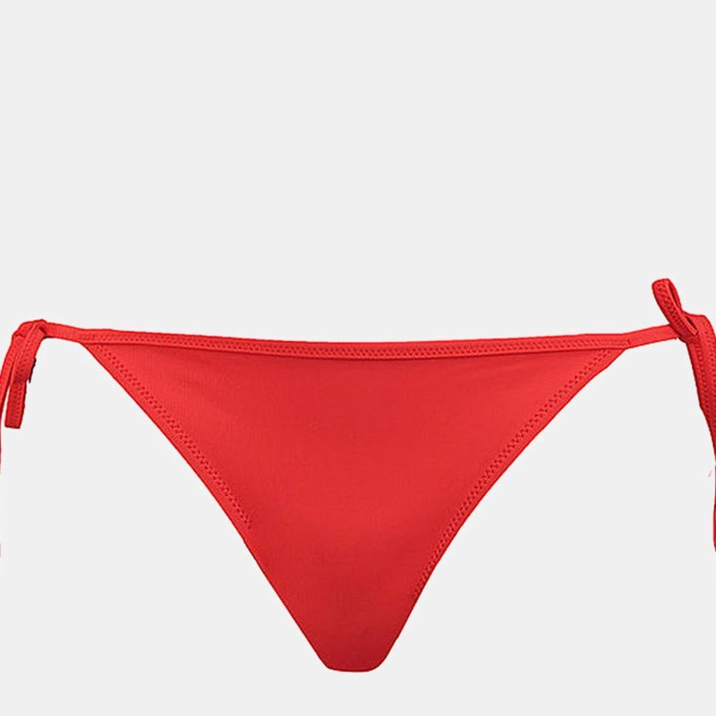 Puma Womens/ladies Side Tie Bikini Bottoms In Red