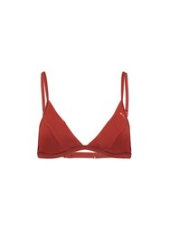 Womens/Ladies Triangle Ribbed Bikini Top - Brown