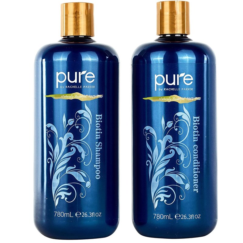 Pure Parker Biotin Shampoo And Conditioner Set For Thicker, Healthier Hair. For All Hair Types. Sulfate Free