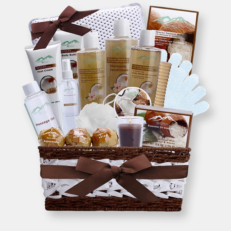 Pure Parker Hibiscus & Coconut Milk Bath & Body Spa Gift Basket