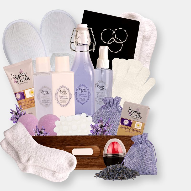 Pure Parker Lavender Pampering Gift Basket! All Inclusive Spa Bath Gift Set For Relaxing, Self Care, Meditation