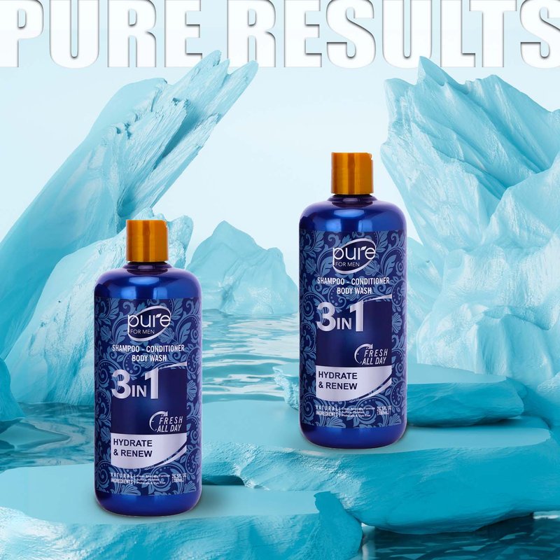Shop Pure Parker Men's Body Wash, Shampoo Conditioner Combo. Best 3 In 1 Shower Gel