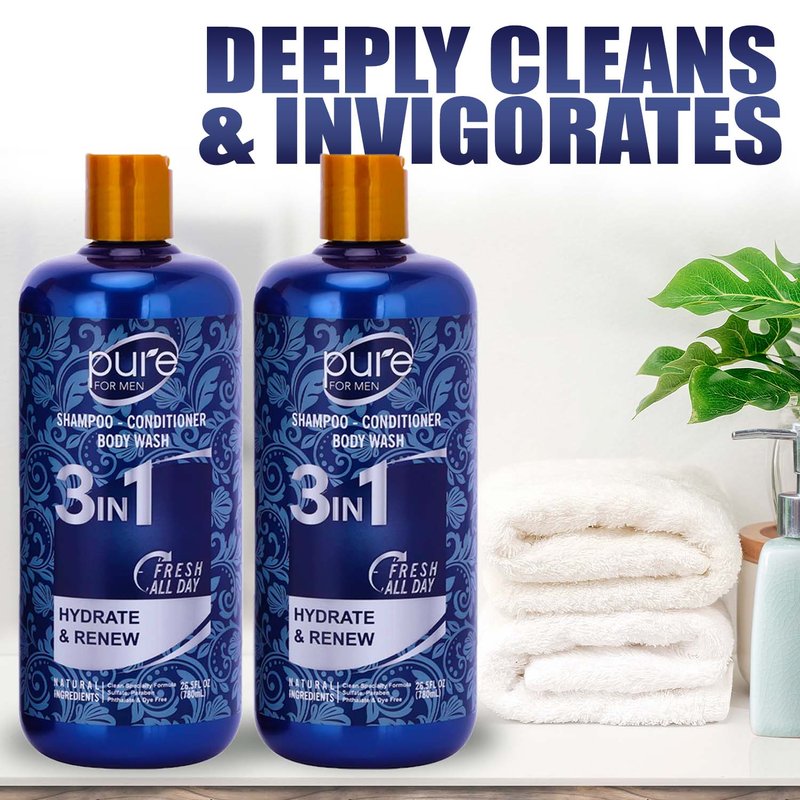 Shop Pure Parker Men's Body Wash, Shampoo Conditioner Combo. Best 3 In 1 Shower Gel
