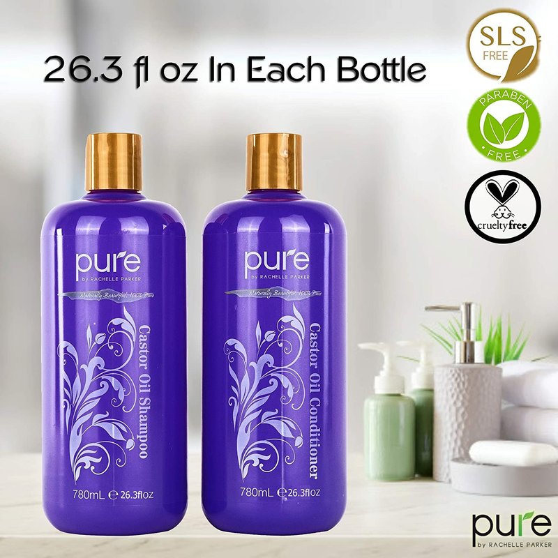 Shop Pure Parker Ultra Volumizing, Growth Stimulating Castor Oil Shampoo And Conditioner Set. Huge 26.5 oz Strengthen
