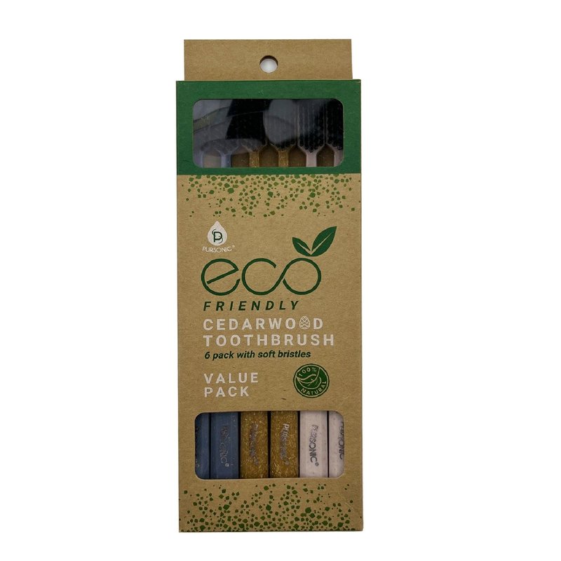 Pursonic 100% Eco-friendly Cedarwood Toothbrushes