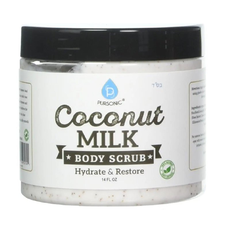 Pursonic 100% Natural Coconut Milk Body Scrub 14oz In White