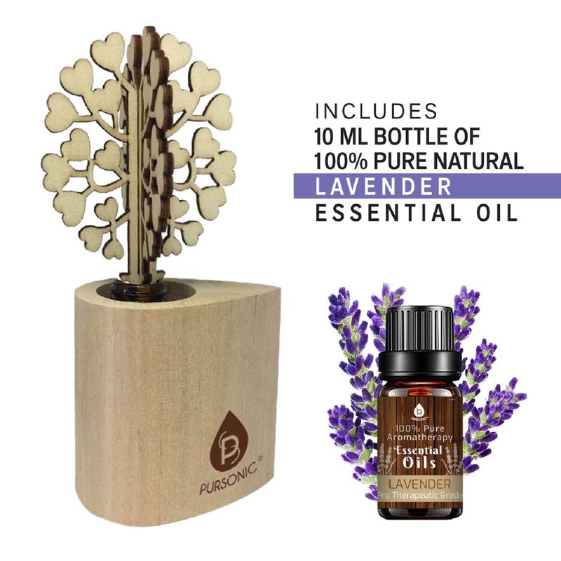 Shop Pursonic 3d Wooden Tree Reed Diffuser With Lavender Essential Oil