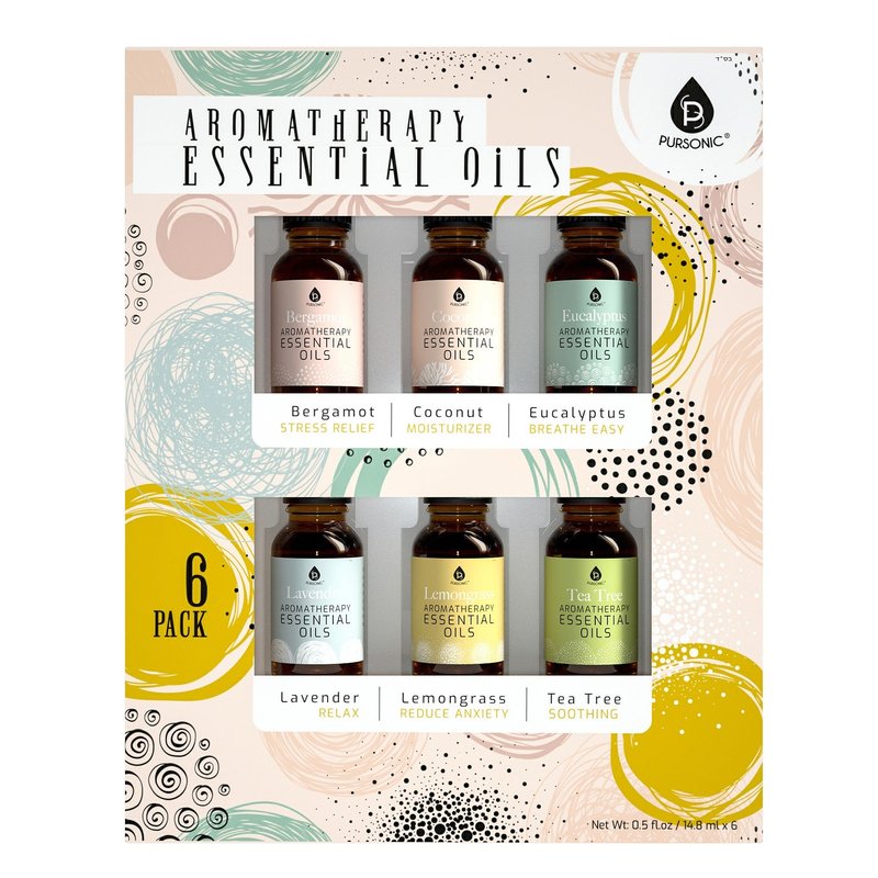 Pursonic 6 Pack Of Aromatherapy Essential Oils In Multi