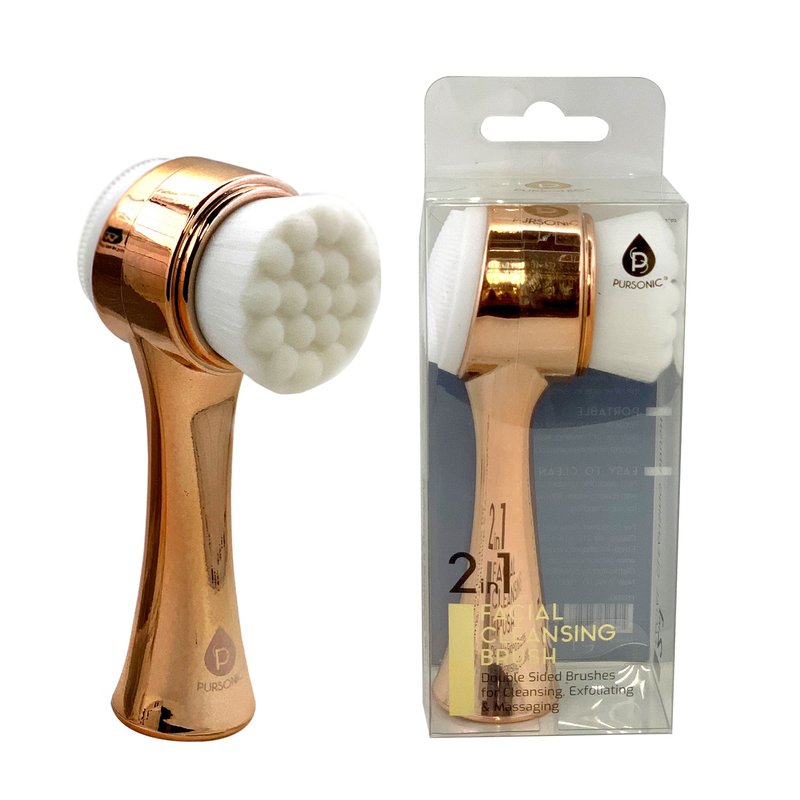 Pursonic Dual Sided Facial Cleansing Brush In Gold