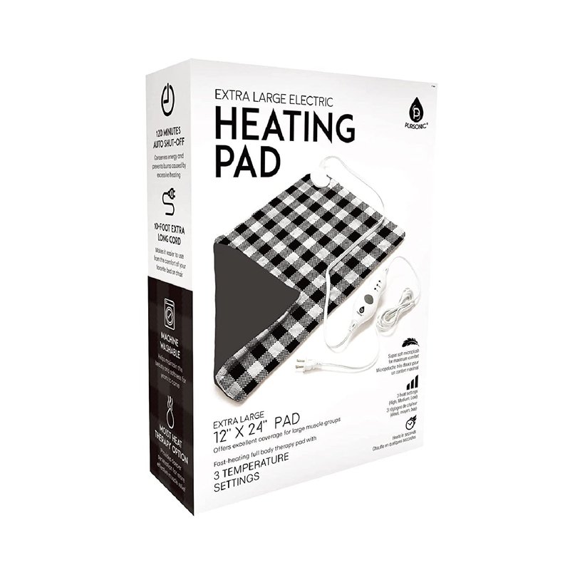 Pursonic Extra Extra Large Electric Heating Pad In Black