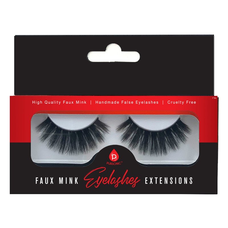 Pursonic Faux Mink Style False Eyelashes Extensions In Black