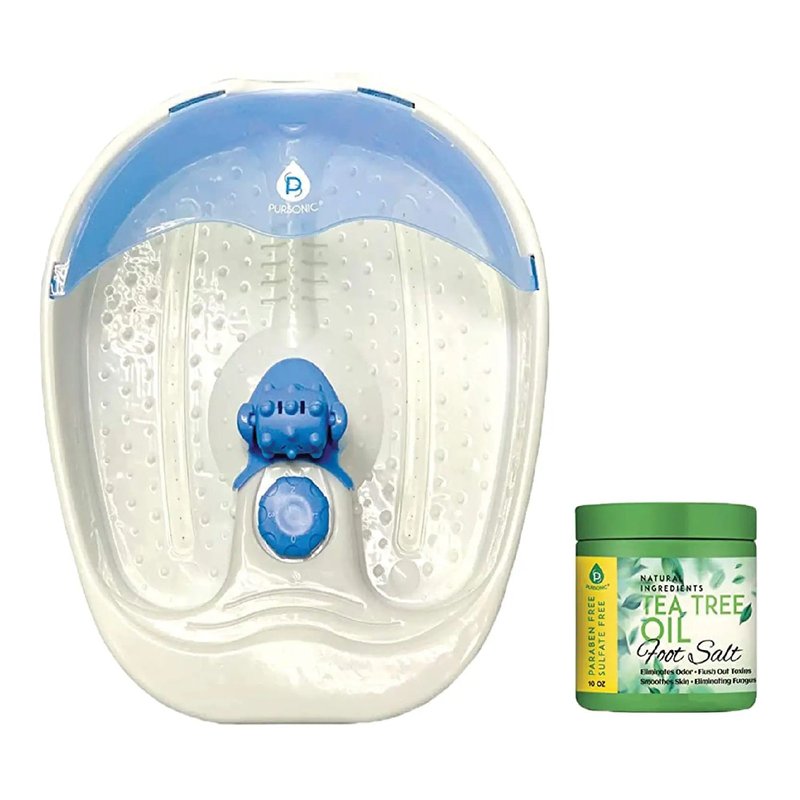 Pursonic Foot Spa Massager With Tea Tree Oil Foot Salt Scrub (warming Function) In Blue