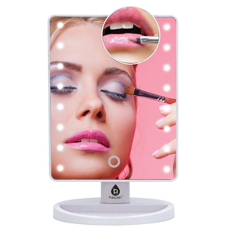 Pursonic Led Lighted Vanity Makeup Mirror In White