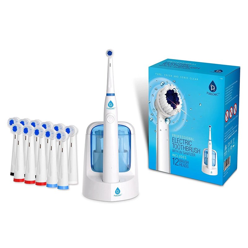 Pursonic Power Rechargeable Electric Toothbrush With Uv Sanitizing Function In White