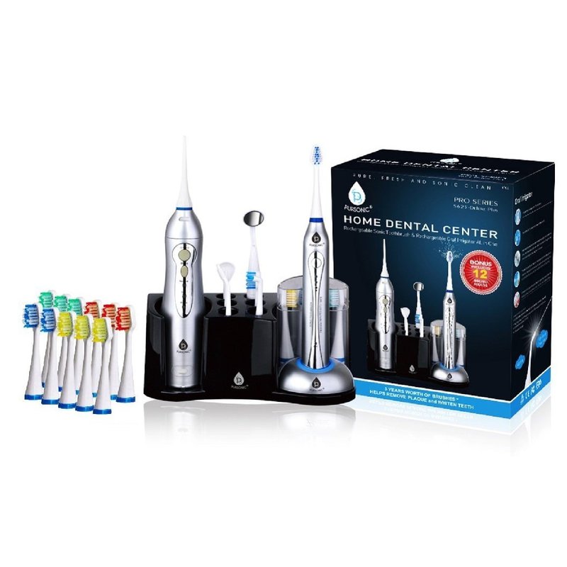 Pursonic Rechargeable Sonic Toothbrush And Rechargeable Water Flosser In Silver