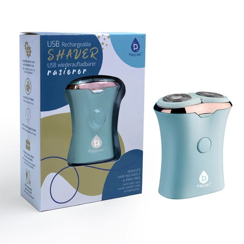 Pursonic Rechargeable Usb Ladies Shaver, Removes Hair Instantly & Pain Free In Blue
