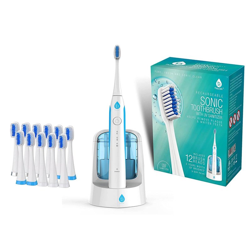 Pursonic Sonic Smart Series Rechargeable Toothbrush With Uv Sanitizing Function In White