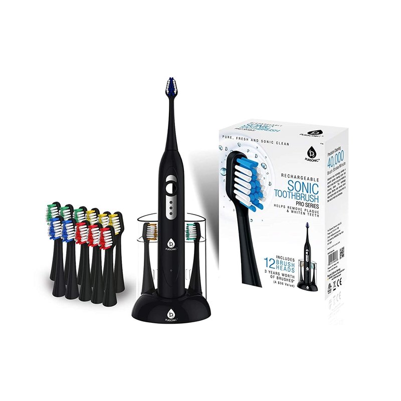 Pursonic Spm Sonic Movement Rechargeable Electric Toothbrush In Black